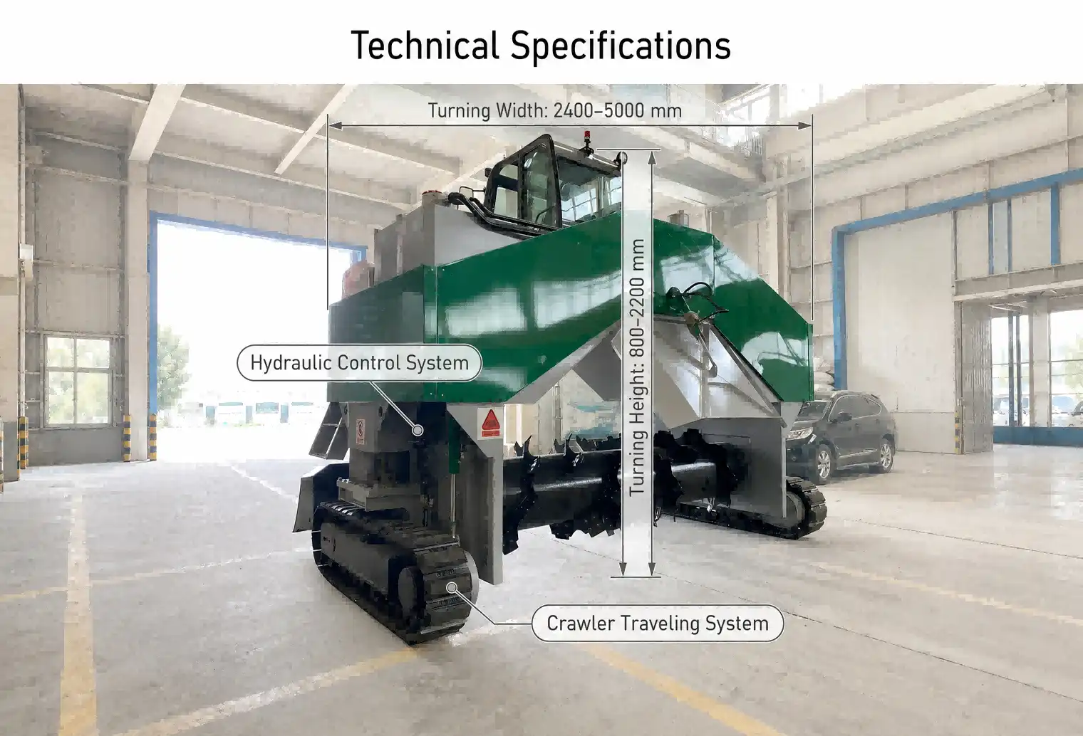 How the windrow composting machine works